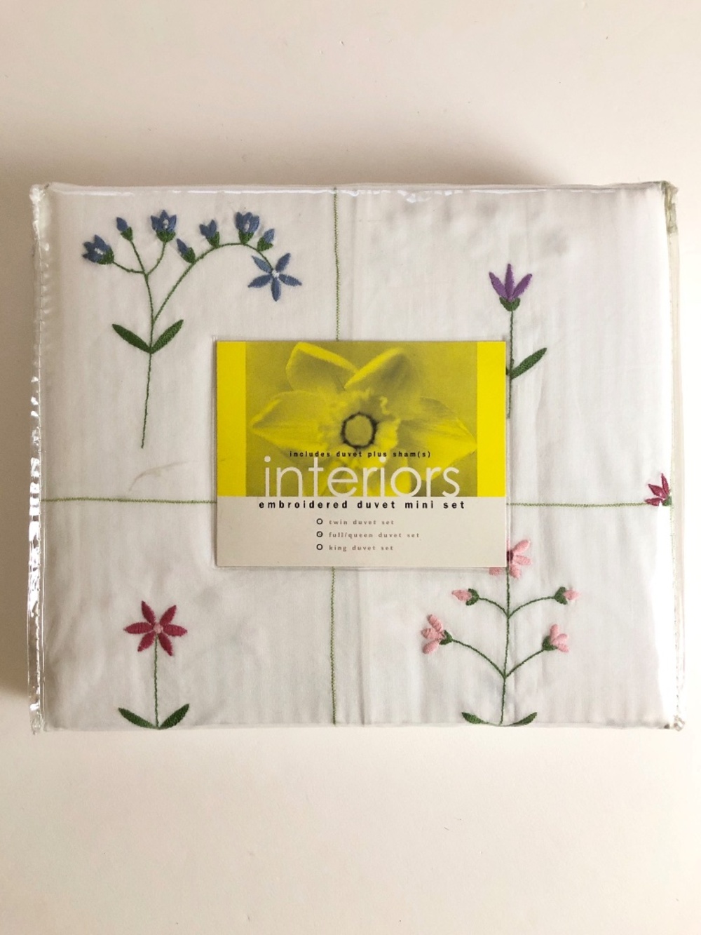 NWT Embroidered Duvet/Sham Set -Queen Size